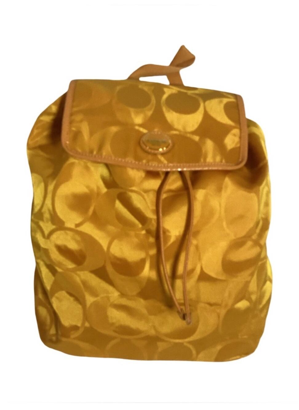 Coach Getaway Signature Nylon Packable Backpack F77350 - Yellow/Orange Spice